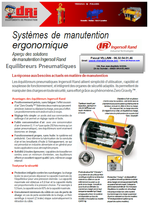 Plaquette Manutention ergonomique