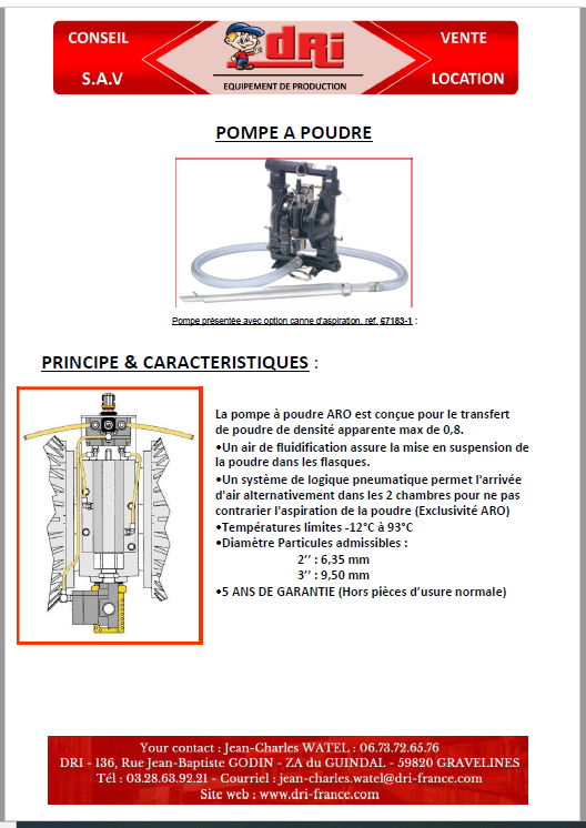 Plaquette pompes à poudres