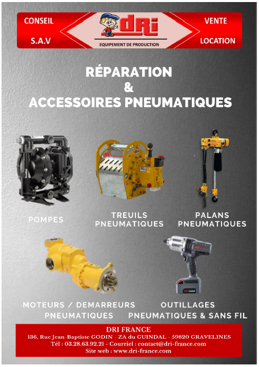 Plaquette DRI France _ Réparation et accessoires pneumatiques 