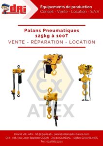 Plaquette Palans électriques ATEX