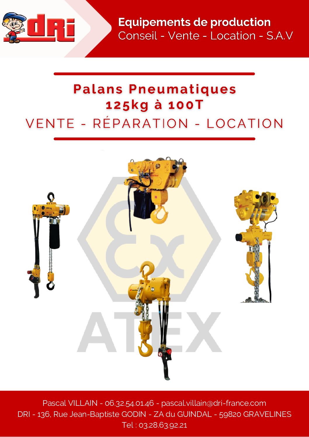 Plaquette Palans 125Kg 100T DRI