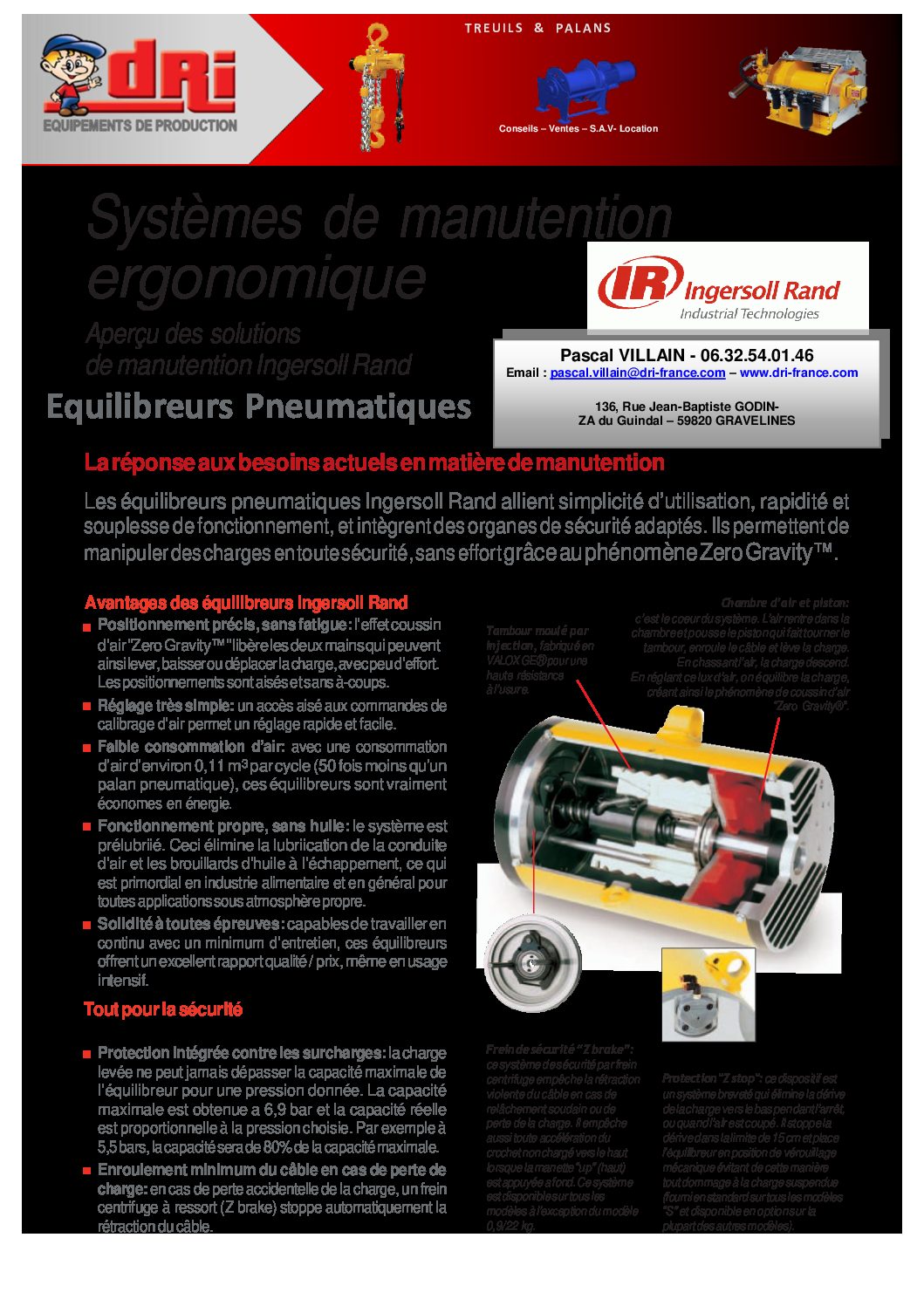 Plaquette Manutention ergonomique équilibreurs DRI